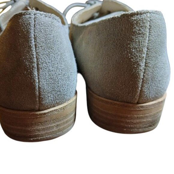 DOLCE VITA Gray Taupe Suede Lace up Oxford Loafers Like New - Picture 8 of 11